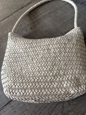 Madewell Cream Woven Shoulder Bag